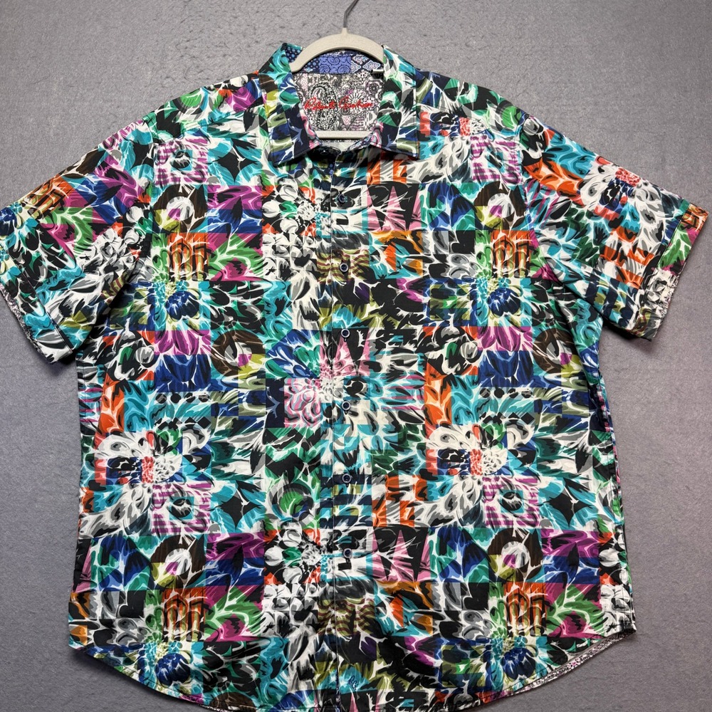 Robert Graham Mens 2XL Classic Fit Abstract Floral Geometric Button Down Shirt